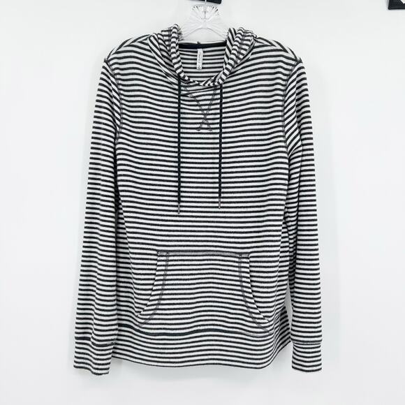 Z Supply Striped Pullover Hoodie Sweatshirt Cozy Soft Pocket Evereve Womens S - Picture 3 of 12